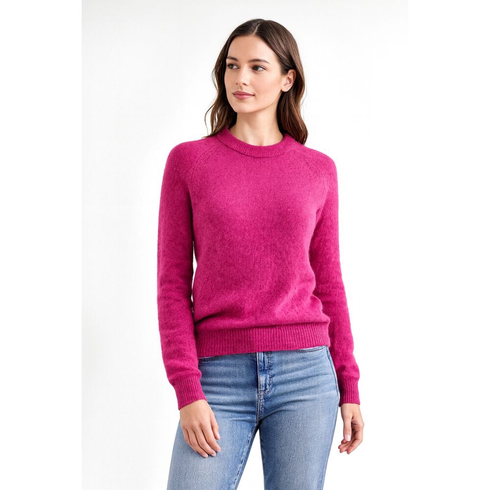 Alpaca Blend Long Sleeve Crew Neck Sweater Zara Purple S